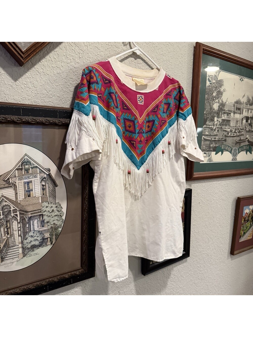 Vintage 80s/90s Cowgirl Colorful Southwestern Aztec Shirt Size Women’s Medium - Picture 2 of 7